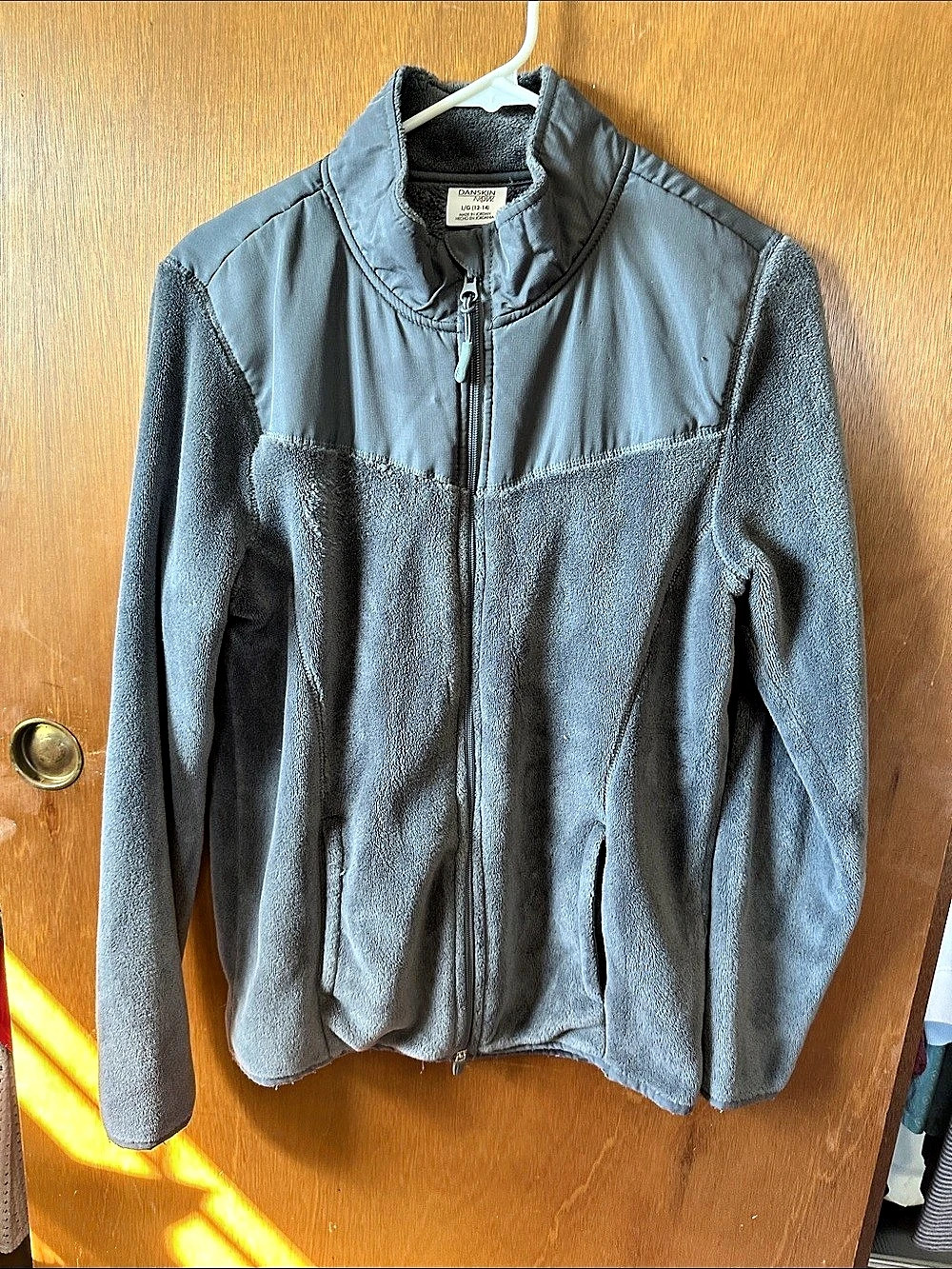 Danskin Now Fleece Zip Jacket Gray